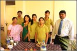 The final winners of the Cooking Competition with Ms. Ganga Bhavani Maram (left) and Dr. Maram Sir (right)